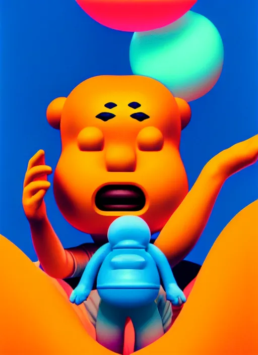 Image similar to help by shusei nagaoka, kaws, david rudnick, 3 d, octane, vray, pastell colours, cell shaded, 8 k