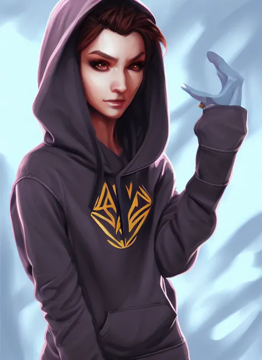 Image similar to pretty woman wearing an anubis hoodie, highly detailed, artgerm style, artstation, soft light, sharp focus, illustration, character design, concept art