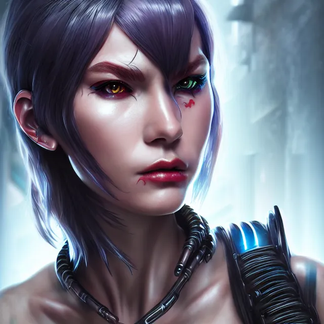 Image similar to cyberpunk maid warrior, highly detailed, 4 k, hdr, smooth, sharp focus, high resolution, award - winning photo, artgerm, photorealistic