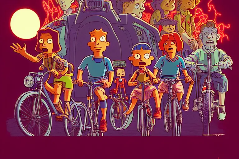 Prompt: clip from the animated version of Futurama Stranger Things with Eleven and Leela and Demogorgon, cartoon, detailed faces, high resolution, hyper detailed, intricate, illustrated, dramatic lighting, illustration, artstation, concept art, smooth, sharp focus, art by Alphonse Mucha and Matt Groening !n-9