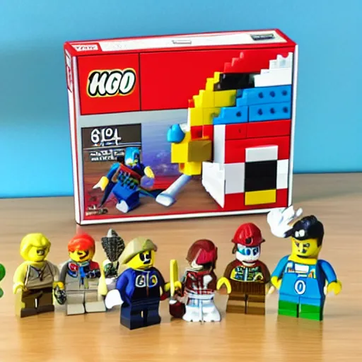 Image similar to nintendo kirby lego set, detailed