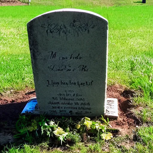 Prompt: a grave that has the text rip anglettere on it.