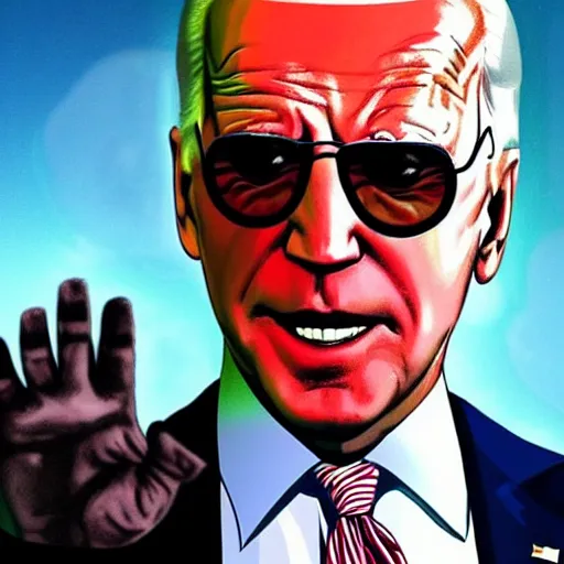 Image similar to joe biden with super powers, nuclear theme, comic book style, superhero