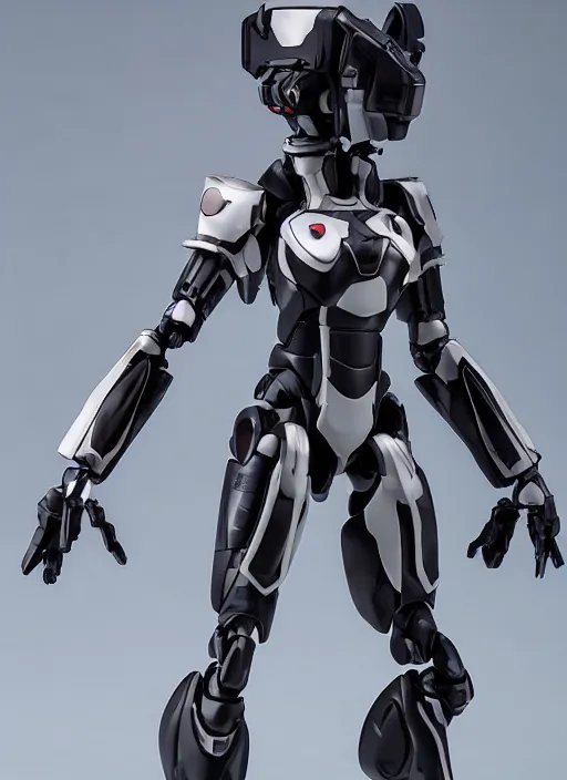 Image similar to toy design,cyber mecha Armor, portrait of the action figure of a girl, anime figma figure, studio photo, realistic military gear, 70mm lens,