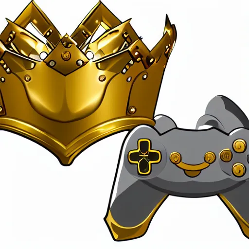 Image similar to gaming emoji concept gold armor crown style of emoji, vector art, white background, no watermark white background