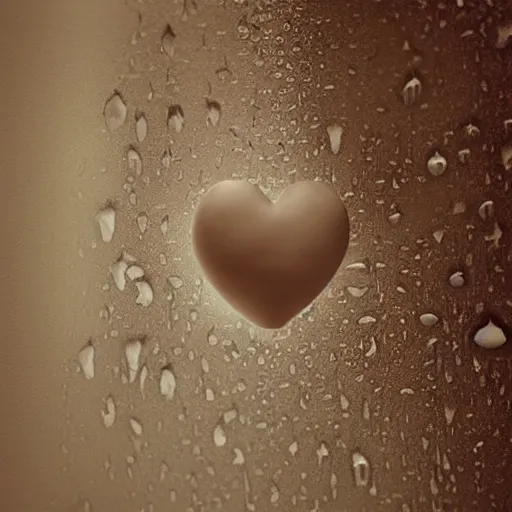 Image similar to A heart full of rain, a heart made of rain, raining in my heart, raindrops, a sad heart made of water, rain pouring from the heart, anatomical heart, realistic, highly detailed, ornate, mysterious, beautiful, photo, hyerrealistic, rendered in octane