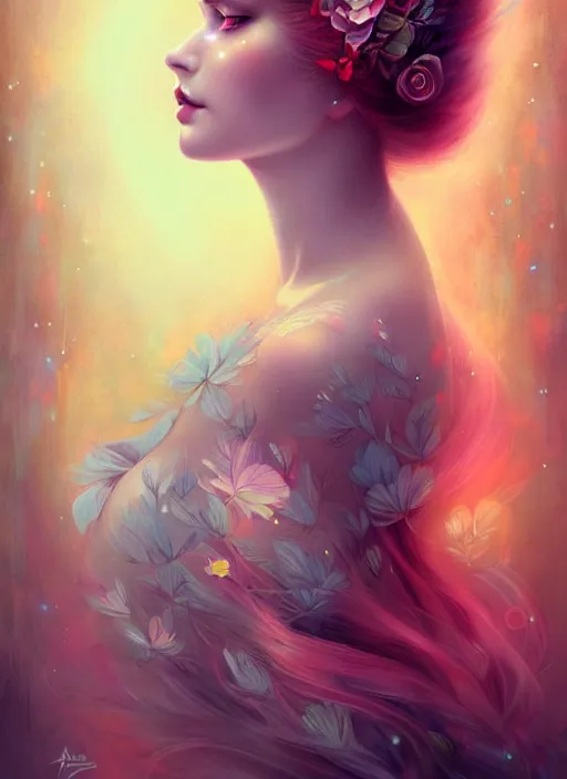 Prompt: a portrait of a pretty young lady by anna dittmann