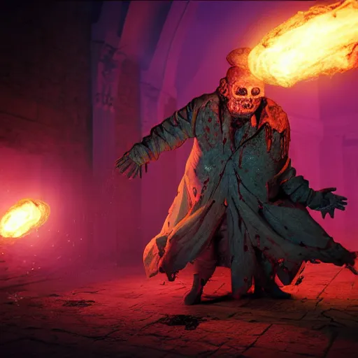 Prompt: A necromancer pulsing with necrotic energy, Art by James Gillray, power auras, sigils, tattered cloth robes, substance 3d painter, PBR textures, Physical based rendering, cinematic, hyper realism, high detail, octane render, unreal engine, 8k, Vibrant colors, Smooth gradients, High contrast, depth of field, aperture f2.8