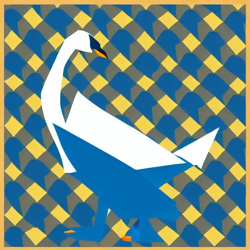 Image similar to best origami logo image for a blue swan, png, vector