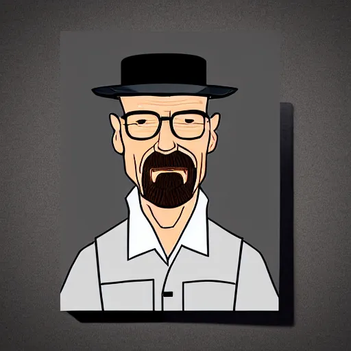 Prompt: Walter White with pork pie black hat, accurate anatomy, highly detailed, gta 5 styled, centered, portrait