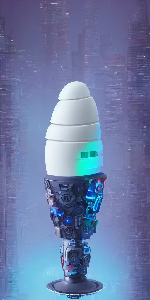 Image similar to robotic ice cream cone with 3 scoops of robotic ice cream, cyberpunk, professional, high quality, digital art, ue 5.