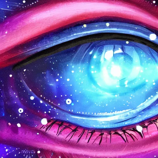 Prompt: galaxy in the eye 👁️ , high quality, high details, digital art,