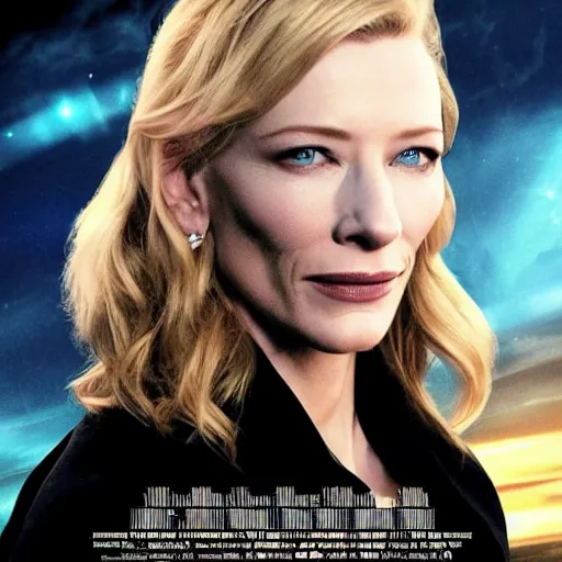 Prompt: cate blanchett , scifi, movie poster,