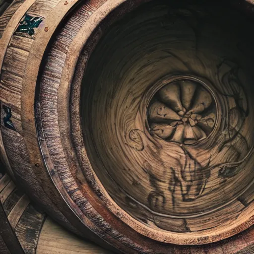 Image similar to a barrel with tentacles coming out of it