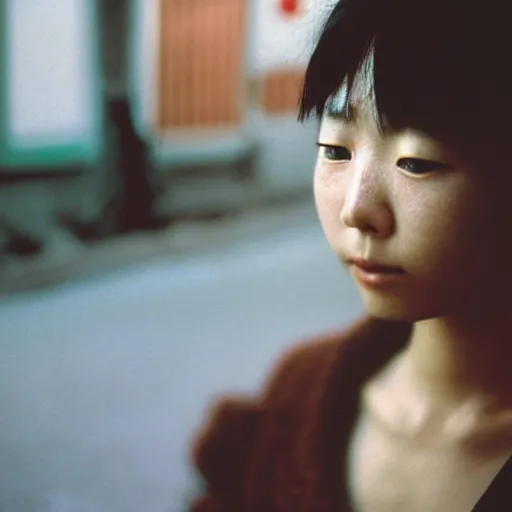 Image similar to photograph of a young japanese woman, photograph by steve mccurry
