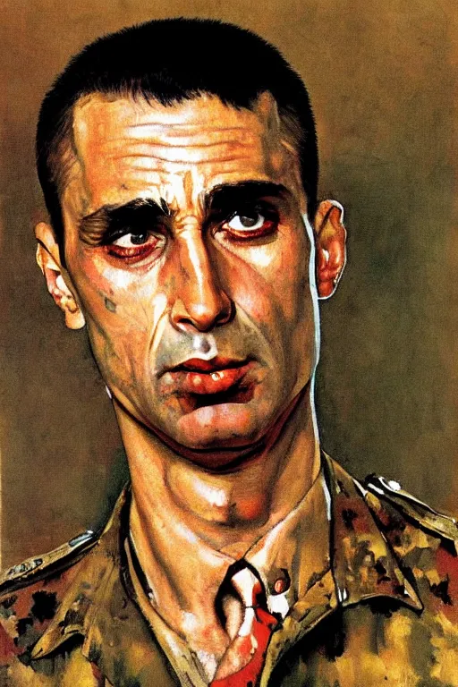 Prompt: travis bickle from taxi driver movie painted by Norman Rockwell