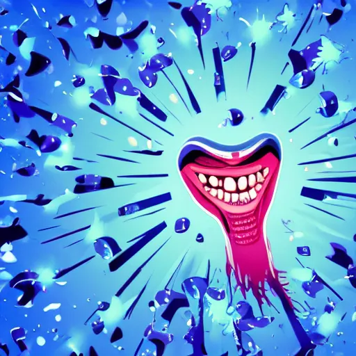 Image similar to exploding blue teeth