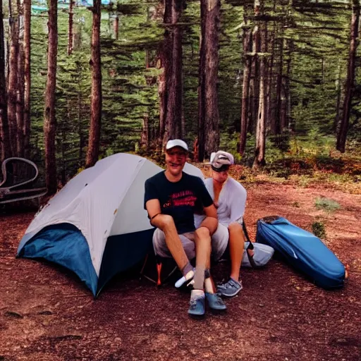 Image similar to a cute couple camping in northern maine