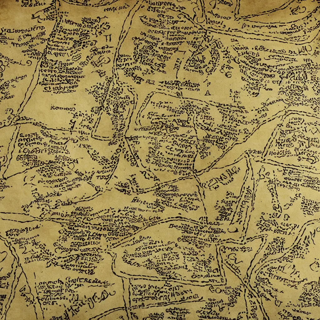 Image similar to treasure map of the holy grail, high quality, very detailed