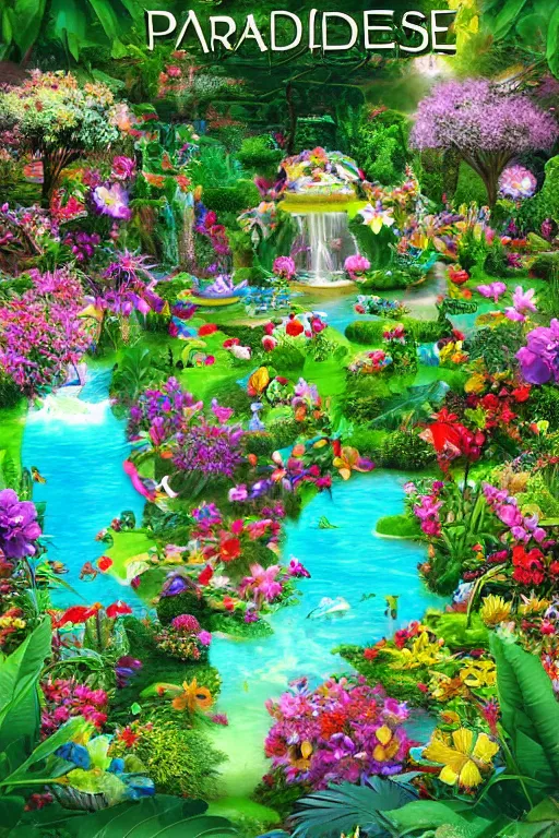 Image similar to paradise garden