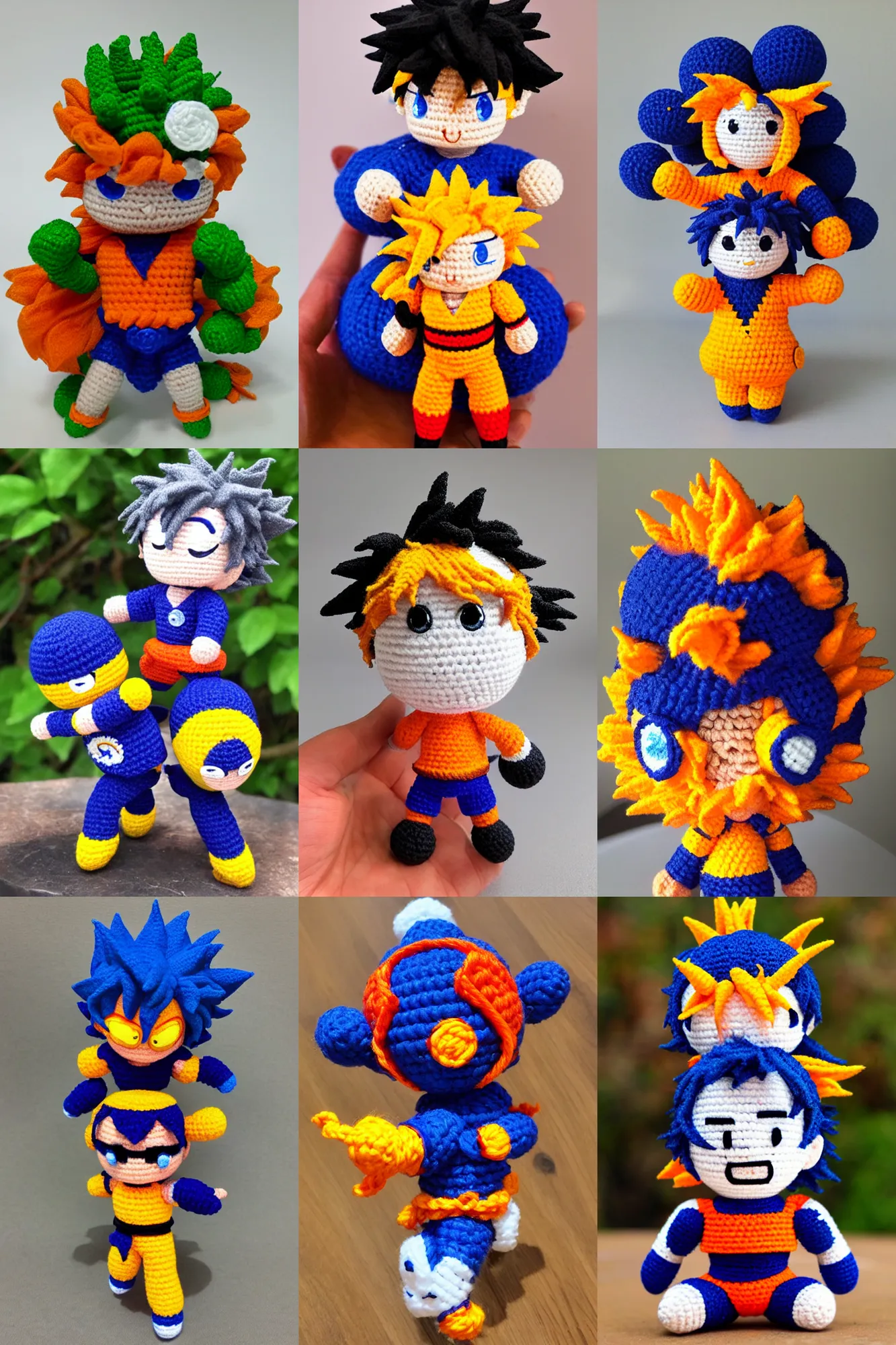 Prompt: amigurumi goku spirit bomb