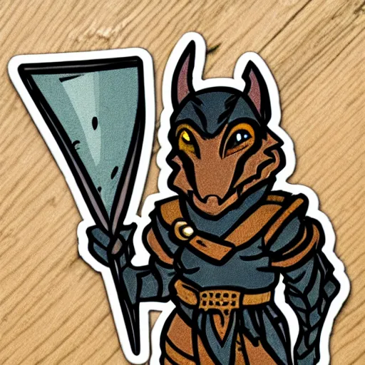 Prompt: cute d & d dragonborn character sticker