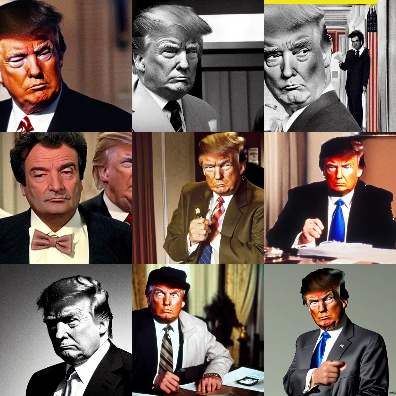 Prompt: donald trump as detective columbo. wide shot.