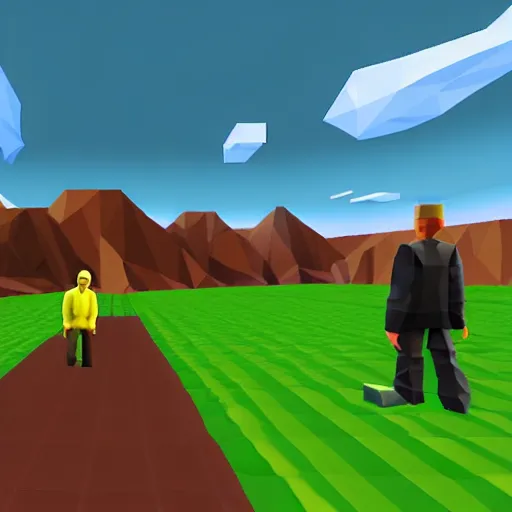 Prompt: breaking bad, nintendo 6 4 screenshot, low poly, aliased