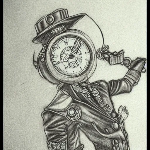 Prompt: concapt art, steampunk pencil