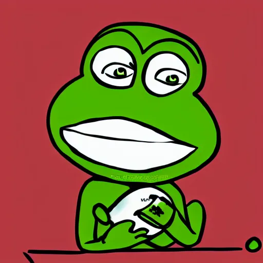 Image similar to pepe the frog eating deodorant, 4 k