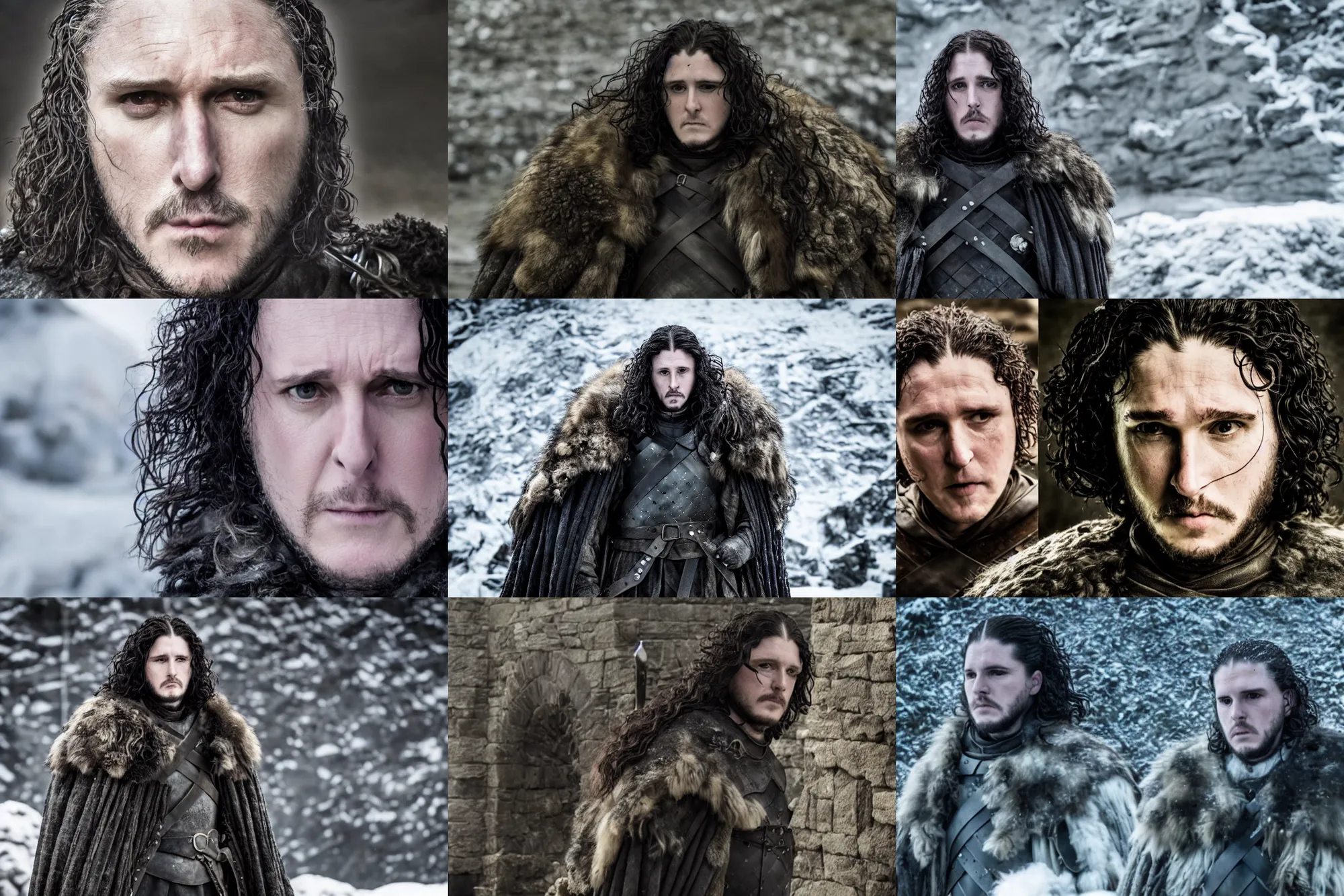 Prompt: maynard james keenan as jon snow, still image from game of thrones, hd footage, upscaled to 4 k