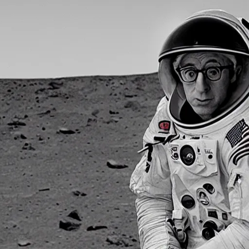 Image similar to A Woody Allen comedy on the first man on Mars