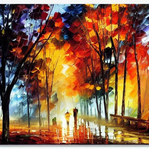 Image similar to A Landscape by John Berkey and Leonid Afremov