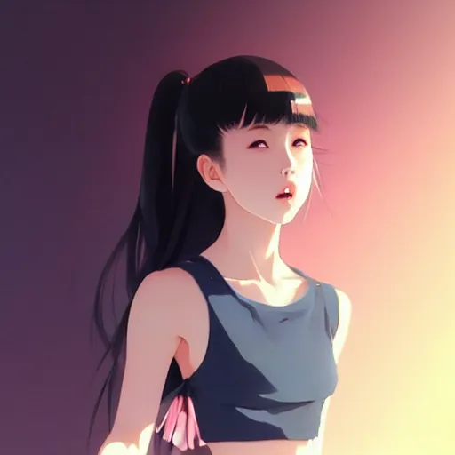 Prompt: a beautiful young japanese billie eillish alluring instagram model in crop top, by ilya kuvshinov and artgerm, aesthetic, gorgeous, alluring, attractive, gapmoe yandere grimdark, trending on pixiv fanbox, painted by greg rutkowski makoto shinkai takashi takeuchi studio ghibli, akihiko yoshida