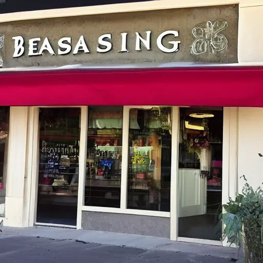 Prompt: a store front that says blessing