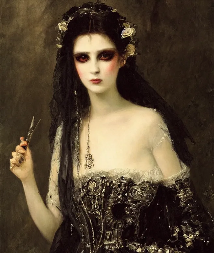 Image similar to gothic princess portrait by william - adolphe bouguerea, highly detailded