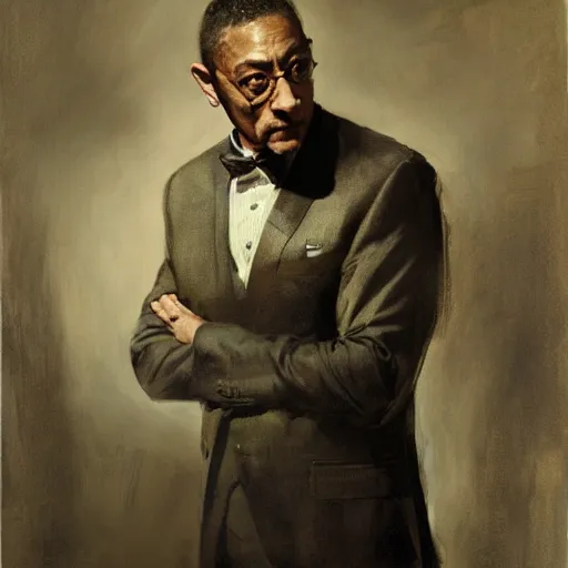 Prompt: portrait of a determined looking giancarlo esposito as moff gideon, by jeremy mann, anders zorn.