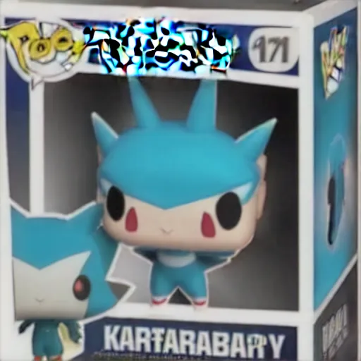 Image similar to pokemon shiny karrablast as a funko pop doll, cinematic shot, dramatic lighting, ultra detailed