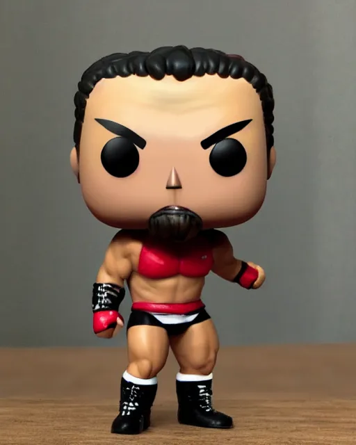 Image similar to A wrestler Funko Pop. Photographic, photography