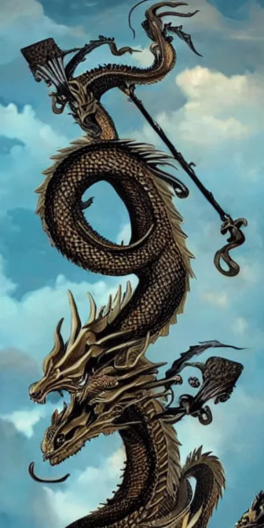 Image similar to dragon staff,((((dragon head)))) on top of the staff, ((((dragon head)))) on top of the staff,dragon staff,((((dragon head)))) on top of the staff, ((((dragon head)))) on top of the staff, epic fantasy style art, fantasy epic digital art, epic fantasy weapon art, hearthstone style art