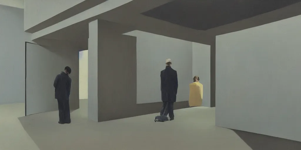 Image similar to an art gallery with pictures in the style of tim eitel