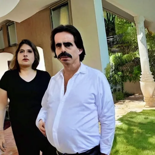 Prompt: aznar very fat at his house