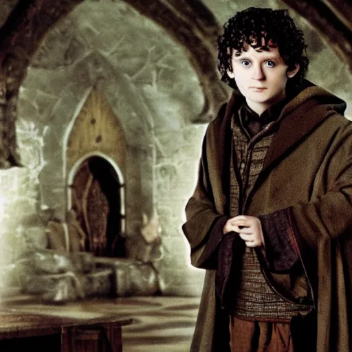 Image similar to still of frodo baggins en hogwarts