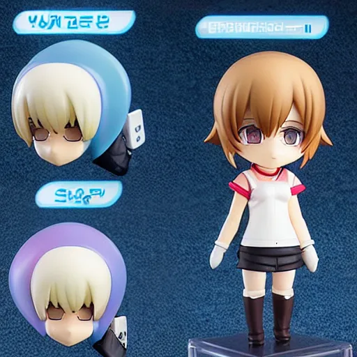 Image similar to cute nendoroid of a girl who is a master computer hacker