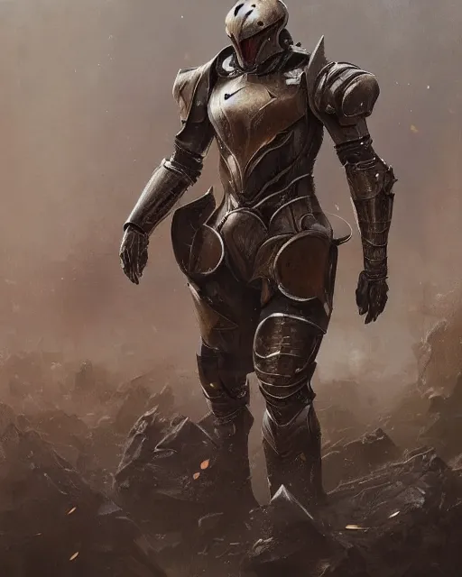 Image similar to Hyper realistic painting of an empty suit of rusty full plate armour animated by magic, dark fantasy, fantasy armor, hyper detailed, by greg rutkowski, trending on artstation