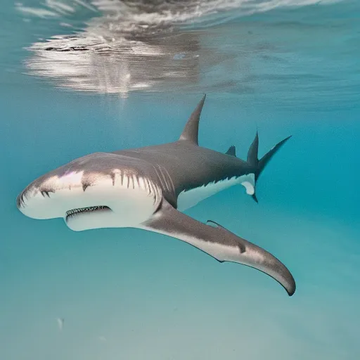 Prompt: a very long shark, award winning underwater photography by Thomas P. Peschak