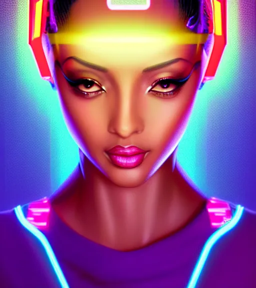 Image similar to symmetry!! egyptian princess of technology, solid cube of light, hard edges, product render retro - futuristic poster scifi, lasers and neon circuits, brown skin gorgeous egyptian princess, intricate, elegant, highly detailed, digital painting, artstation, concept art, smooth, sharp focus, illustration, dreamlike, art by artgerm