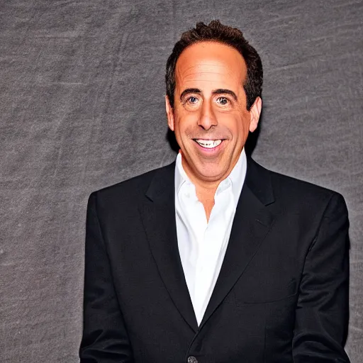 Image similar to UHD candid photo of Jerry Seinfeld with orange skin, accurate face, UHD, photorealistic, correct face, photo by Annie Leibowitz