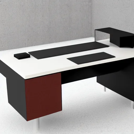 Prompt: brutalist style desk, modern architecture, high resolution