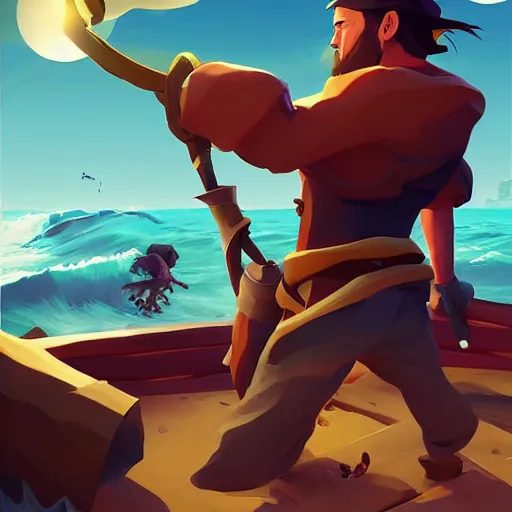 Image similar to painting treasure on sea of thieves game smooth median photoshop filter cutout vector, behance hd by jesper ejsing, by rhads, makoto shinkai and lois van baarle, ilya kuvshinov, rossdraws global illumination